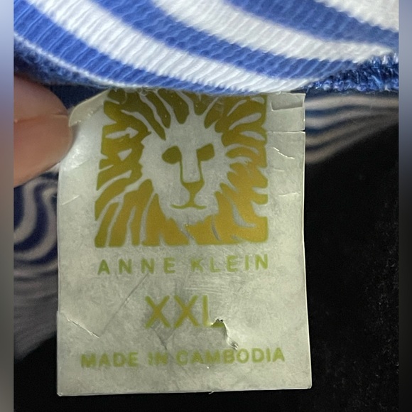 Anne Klein blue and white striped tunic sweatshirt size XXL Plus size - Picture 4 of 9